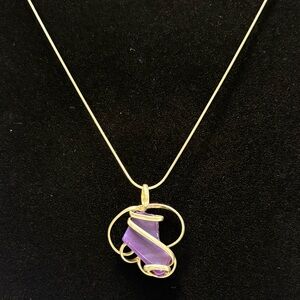 Purple Stone Pendant Necklace